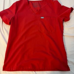 Figs - Women’s Pop Red Scrub Top